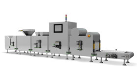 Multi-part modular machine with IP67 decentralized I/O components.